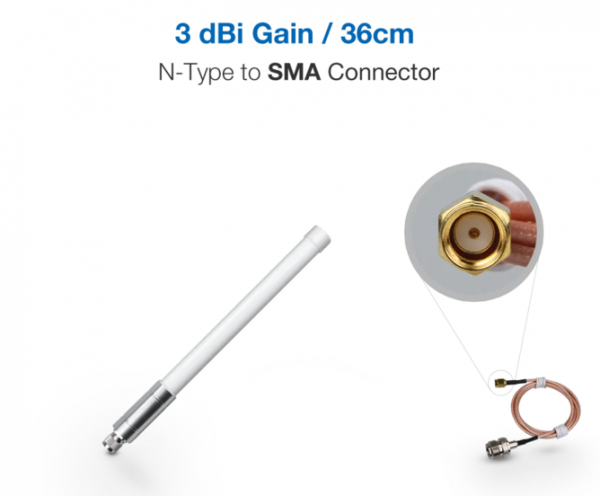 RAK Wireless Glass Fiber Antenna Peak Gain 3dbi Transmission range is further, LoRa Gateway Antenna
