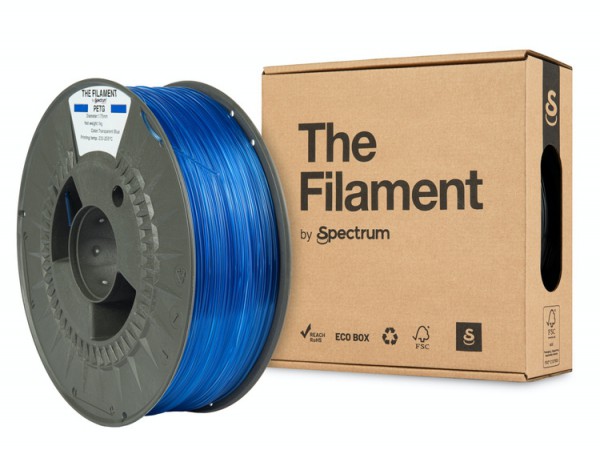 The Filament PETG TRANSPARENT BLUE 1.75mm 1kg