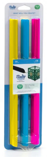 3Doodler Filament / Create+ &amp; Pro+ / 75 / PLA / blau, gelb, violett / &quot;Tie Dye Mischung&quot;