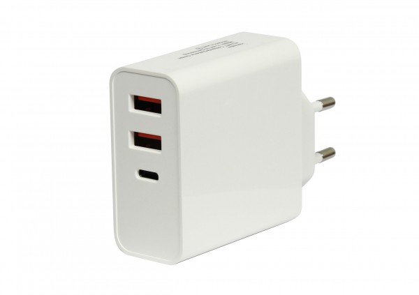 ALLNET USB Ladegerät Quick Charge® PD Netzteil Power Supply65Watt 2xTyp-A, 1x Typ-C, **EU PLUG**