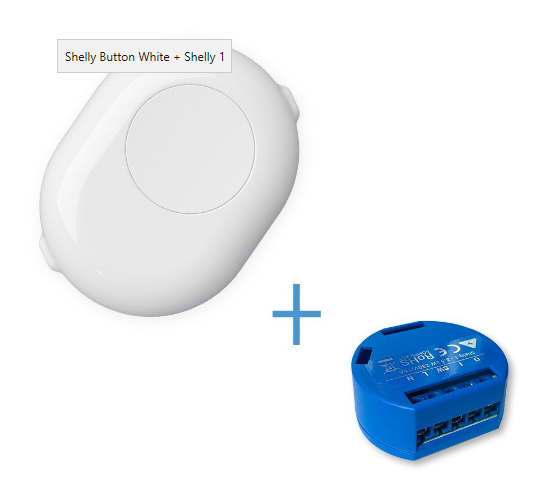Shelly Relais 1 inkl. Button white Pack