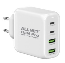 ALLNET Ersatznetzteil QC USB-C PD GaN Netzteil Power Supply68Watt 2x USB Typ-A QC, 2x USB Typ-C**EU