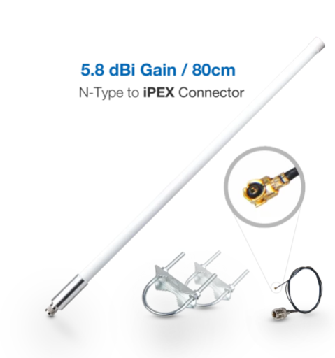 RAK Wireless LoRa Accessories Fiber Glassr Antenna Peak Gain 5.8dBi N-Type zu iPEX