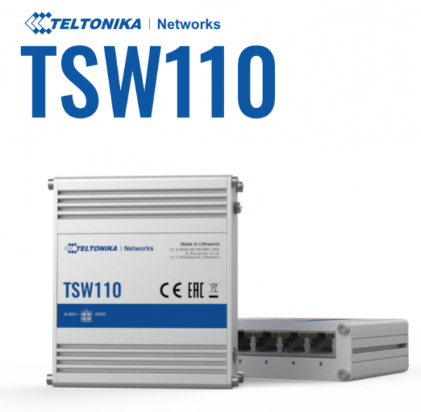 Teltonika Switch TSW110 5 Port Gigabit Industrial unmanaged Switch