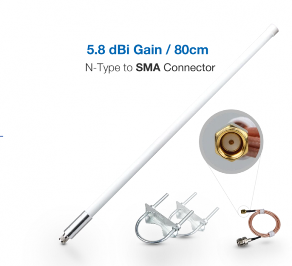 RAK Wireless Glass Fiber Antenna Peak Gain 5.8dbi Transmission range is further, LoRa Gateway Antenn