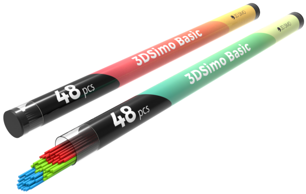 3Dsimo Filament PCL Luminous blau, grün &amp; rot für 3Dsimo basic