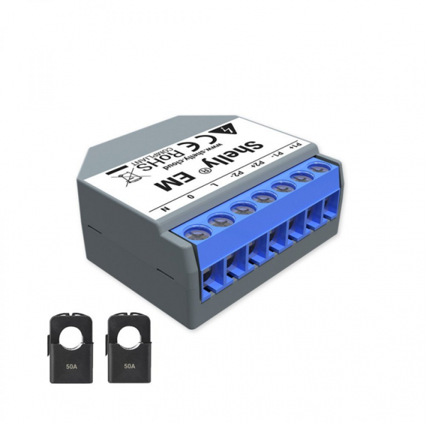 Shelly Messaktor EM (single Phase) inkl. 2 x 50 A Klemme