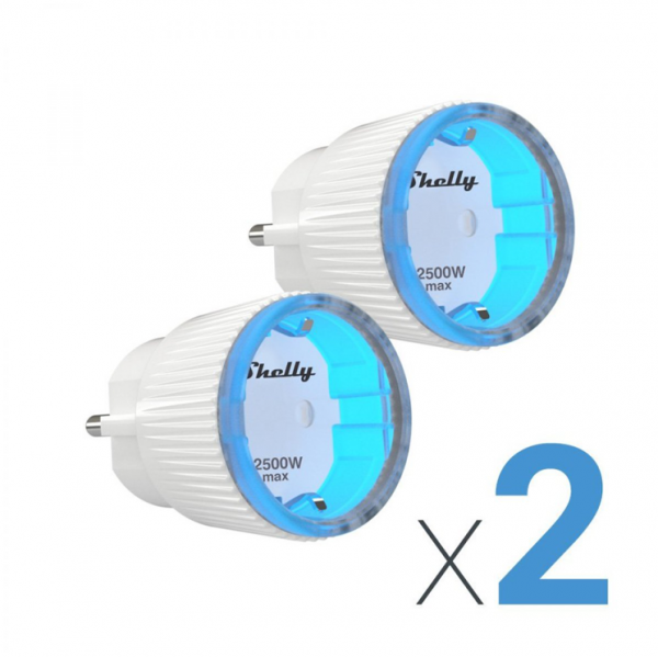 Shelly Energie Plug S WIFI Smart Home Steckdose mit Leistungsmessung Doppelpack