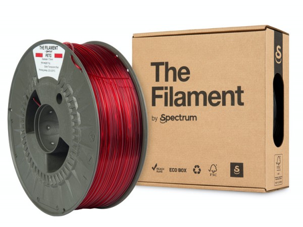 The Filament PETG TRANSPARENT RED 1.75mm 1kg